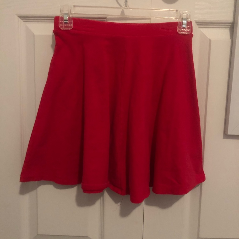 Red Forever 21 Skater Skirt